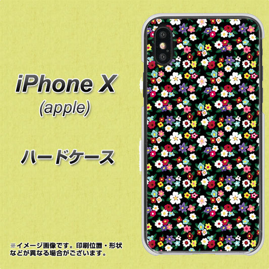 iPhone X 高画質仕上げ 背面印刷 ハードケース【778 マイクロリバティプリントBK】