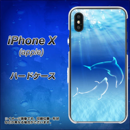 iPhone X 高画質仕上げ 背面印刷 ハードケース【1048 海の守り神イルカ】
