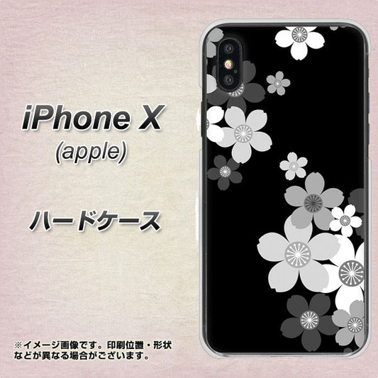 iPhone X 高画質仕上げ 背面印刷 ハードケース【1334 桜のフレーム】