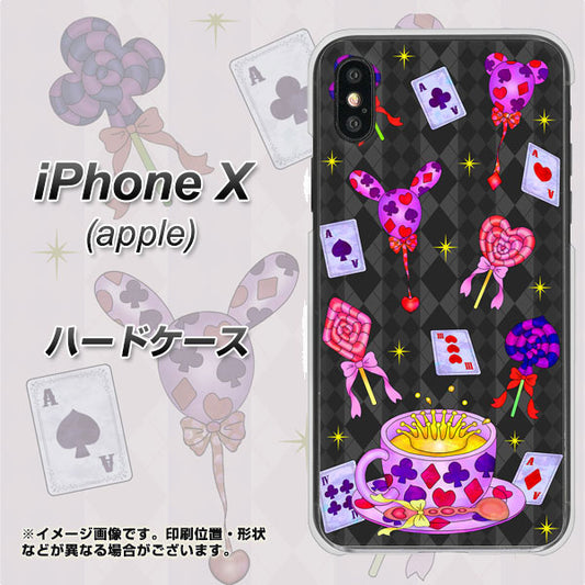 iPhone X 高画質仕上げ 背面印刷 ハードケース【AG818 トランプティー（黒）】