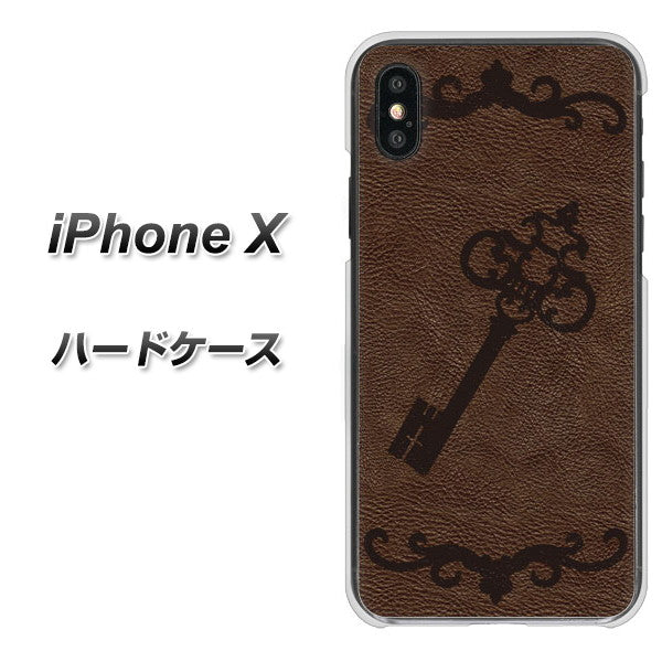 iPhone X 高画質仕上げ 背面印刷 ハードケース【EK824 レザー風アンティークキー】