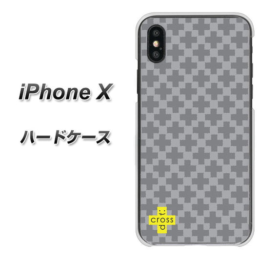 iPhone X 高画質仕上げ 背面印刷 ハードケース【IB900  クロスドット_グレー】
