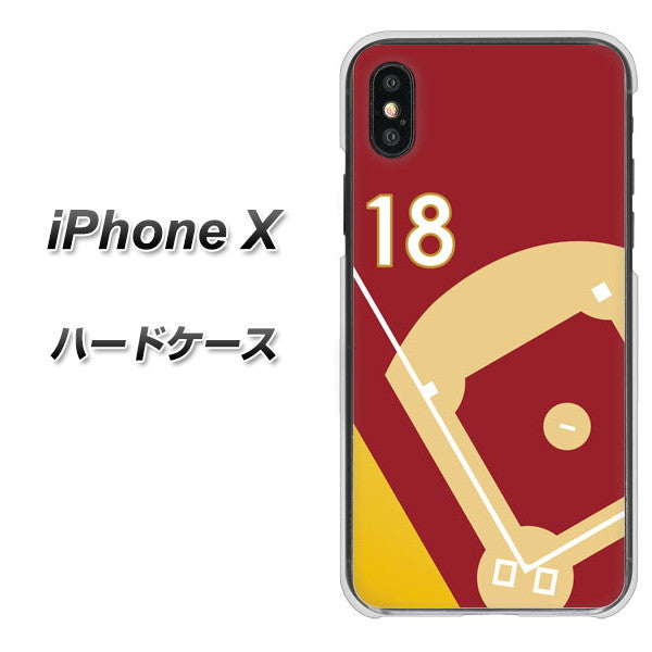 iPhone X 高画質仕上げ 背面印刷 ハードケース【IB924 baseball_グラウンド】