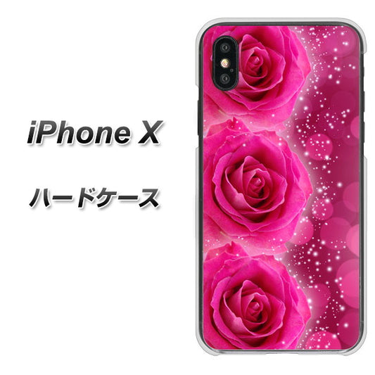 iPhone X 高画質仕上げ 背面印刷 ハードケース【VA815 3連のバラ】