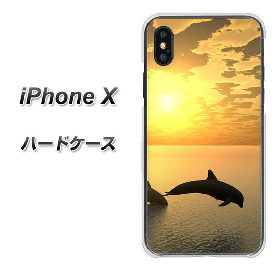 iPhone X 高画質仕上げ 背面印刷 ハードケース【VA845 夕暮れのドルフィン】