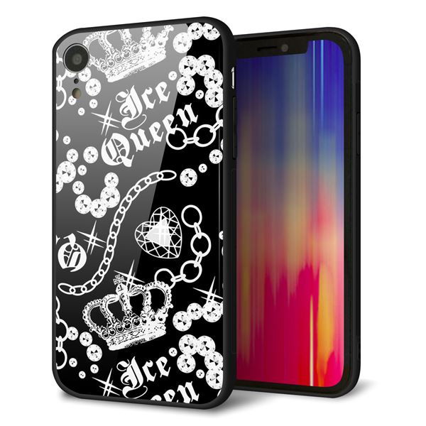 iPhone XR 強化ガラス&TPUスマホケース ガラプリ【187 ゴージャス クラウン】