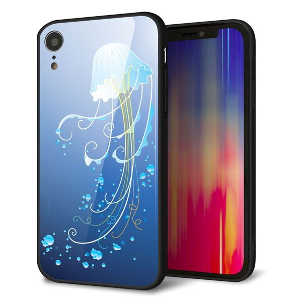 iPhone XR 強化ガラス&TPUスマホケース ガラプリ【362 ジェリーフィシュ】