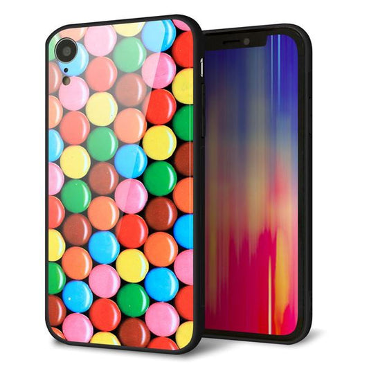 iPhone XR 強化ガラス&TPUスマホケース ガラプリ【448 マーブルチョコ】