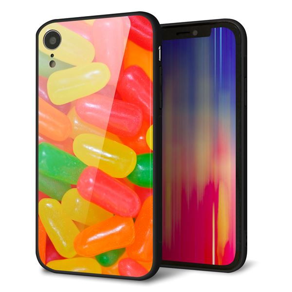 iPhone XR 強化ガラス&TPUスマホケース ガラプリ【449 ジェリービーンズ】