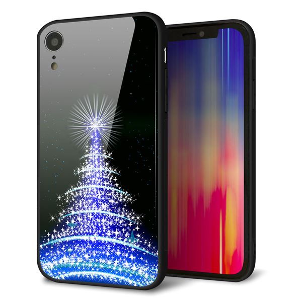 iPhone XR 強化ガラス&TPUスマホケース ガラプリ【589 ブルーライトツリー】