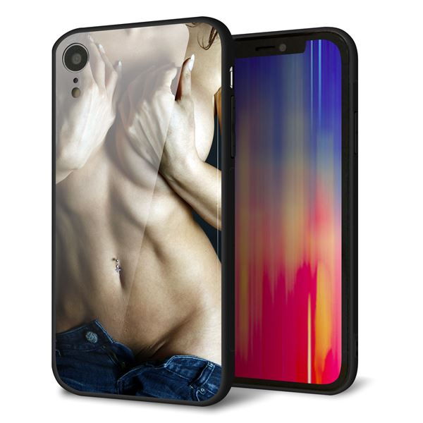 iPhone XR 強化ガラス&TPUスマホケース ガラプリ【602 ボディライン】