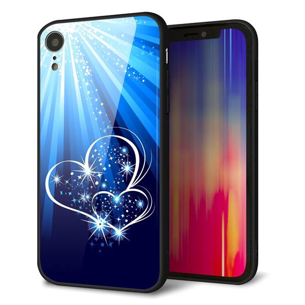 iPhone XR 強化ガラス&TPUスマホケース ガラプリ【702 スイミングハート】