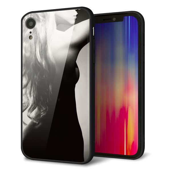 iPhone XR 強化ガラス&TPUスマホケース ガラプリ【KM890 バックスタイル】