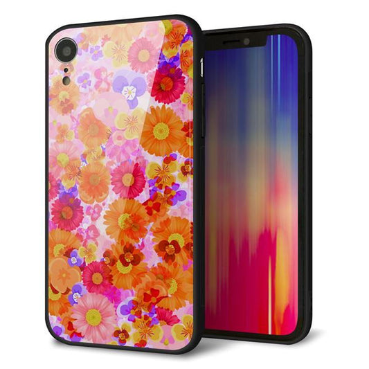 iPhone XR 強化ガラス&TPUスマホケース ガラプリ【SC869 リバティプリント フルールドパルファン(ピンク)】