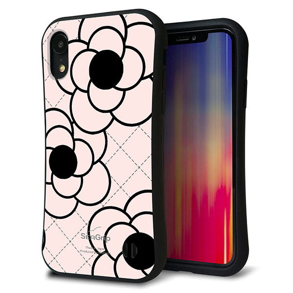 iPhone XR スマホケース 「SEA Grip」 グリップケース Sライン 【EK926 カメリア ピンク】 UV印刷