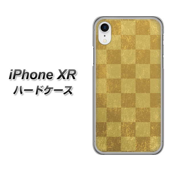 iPhone XR 高画質仕上げ 背面印刷 ハードケース【619 市松模様-金(骨董風に傷んだイメージ)】