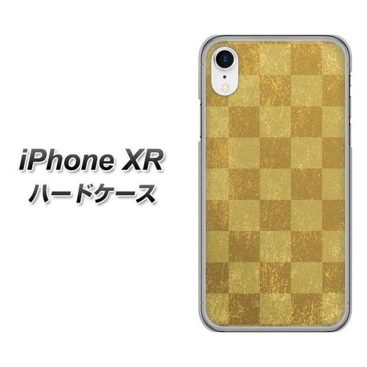 iPhone XR 高画質仕上げ 背面印刷 ハードケース【619 市松模様－金（骨董風に傷んだイメージ）】