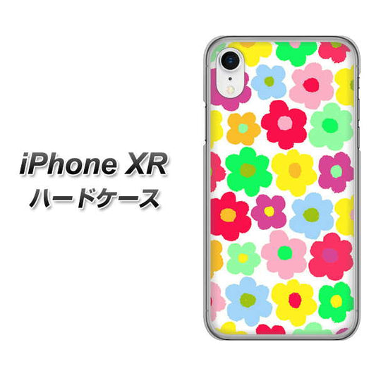 iPhone XR 高画質仕上げ 背面印刷 ハードケース【758 ルーズフラワーカラフル】
