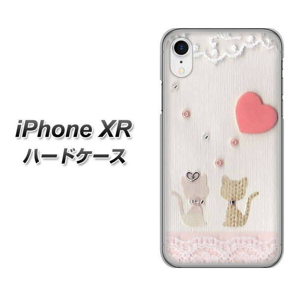 iPhone XR 高画質仕上げ 背面印刷 ハードケース【1104 クラフト写真ネコ(ハートM)】