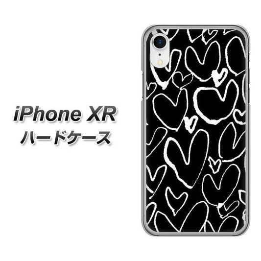 iPhone XR 高画質仕上げ 背面印刷 ハードケース【1124 ハート BK&WH】