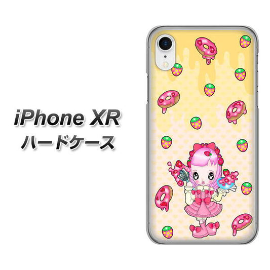 iPhone XR 高画質仕上げ 背面印刷 ハードケース【AG815 ストロベリードーナツ(水玉黄)】