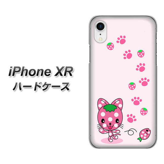 iPhone XR 高画質仕上げ 背面印刷 ハードケース【AG819 イチゴ猫のにゃんベリー(ピンク)】
