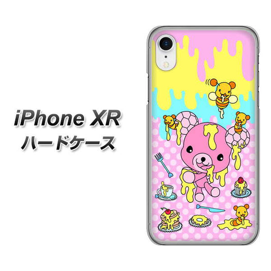 iPhone XR 高画質仕上げ 背面印刷 ハードケース【AG822 ハニベア(水玉ピンク)】
