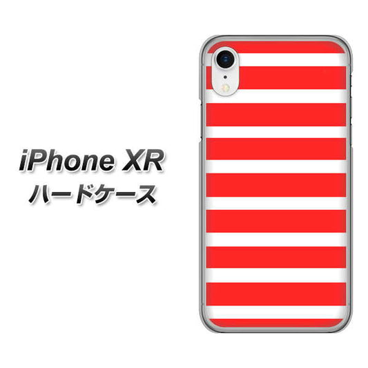iPhone XR 高画質仕上げ 背面印刷 ハードケース【EK881 ボーダーレッド】