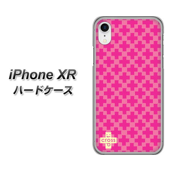 iPhone XR 高画質仕上げ 背面印刷 ハードケース【IB901 クロスドット_ピンク】