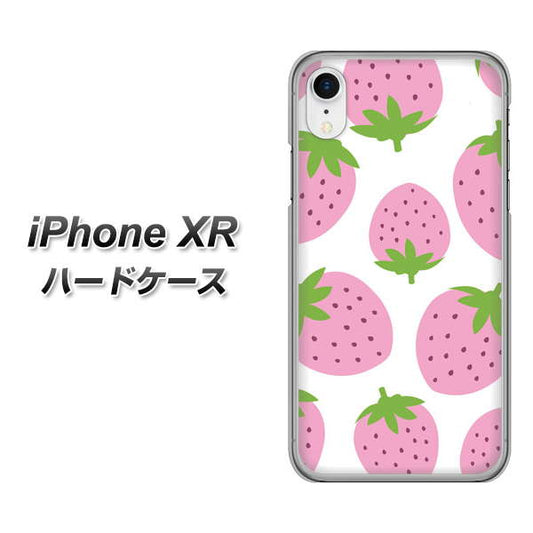 iPhone XR 高画質仕上げ 背面印刷 ハードケース【SC816 大きいイチゴ模様 ピンク】