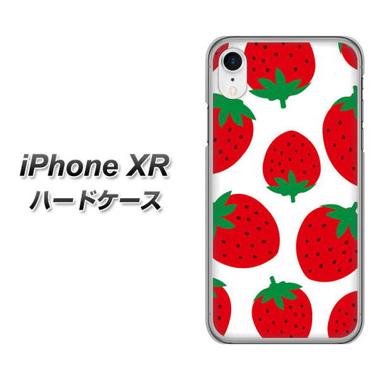 iPhone XR 高画質仕上げ 背面印刷 ハードケース【SC818 大きいイチゴ模様レッド】
