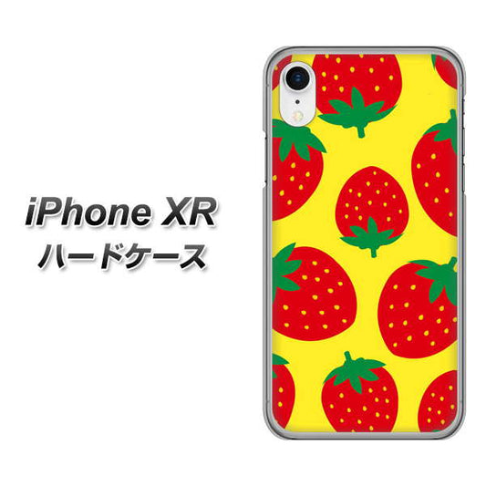 iPhone XR 高画質仕上げ 背面印刷 ハードケース【SC819 大きいイチゴ模様レッドとイエロー】