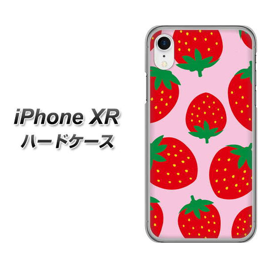 iPhone XR 高画質仕上げ 背面印刷 ハードケース【SC820 大きいイチゴ模様レッドとピンク】