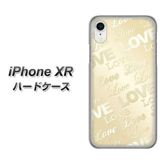 iPhone XR 高画質仕上げ 背面印刷 ハードケース【SC840 エンボス風LOVEリンク（ヌーディーベージュ）】