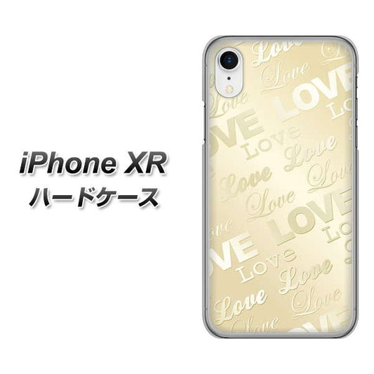 iPhone XR 高画質仕上げ 背面印刷 ハードケース【SC840 エンボス風LOVEリンク(ヌーディーベージュ)】