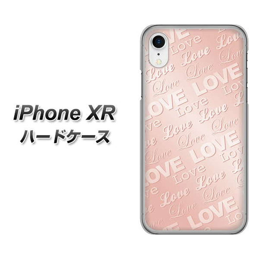 iPhone XR 高画質仕上げ 背面印刷 ハードケース【SC841 エンボス風LOVEリンク(ローズピンク)】