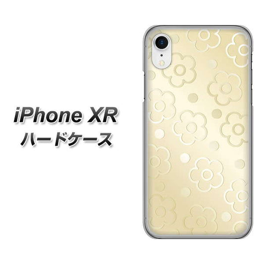 iPhone XR 高画質仕上げ 背面印刷 ハードケース【SC842 エンボス風デイジーシンプル（ベージュ）】