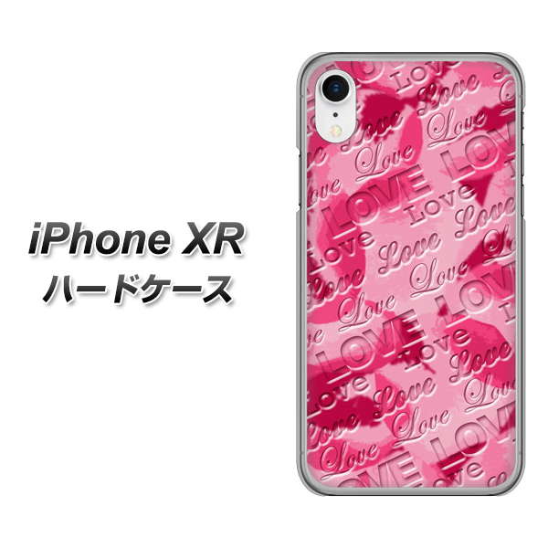 iPhone XR 高画質仕上げ 背面印刷 ハードケース【SC845 フラワーヴェルニLOVE濃いピンク(ローズアンディアン)】