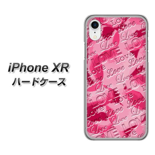iPhone XR 高画質仕上げ 背面印刷 ハードケース【SC845 フラワーヴェルニLOVE濃いピンク（ローズアンディアン）】