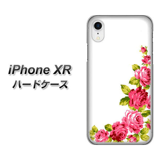 iPhone XR 高画質仕上げ 背面印刷 ハードケース【VA825 バラのフレーム(白)】