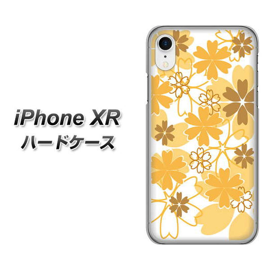 iPhone XR 高画質仕上げ 背面印刷 ハードケース【VA959 重なり合う花 オレンジ】
