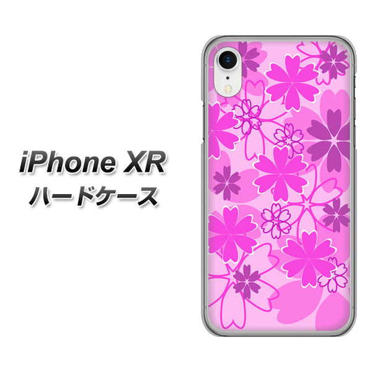 iPhone XR 高画質仕上げ 背面印刷 ハードケース【VA961 重なり合う花　ピンク】
