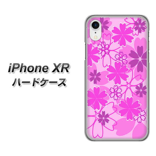 iPhone XR 高画質仕上げ 背面印刷 ハードケース【VA961 重なり合う花 ピンク】
