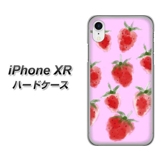 iPhone XR 高画質仕上げ 背面印刷 ハードケース【YJ180 イチゴ 水彩180】