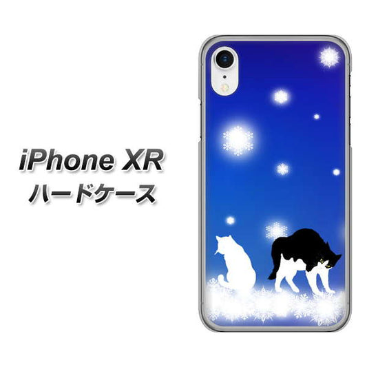 iPhone XR 高画質仕上げ 背面印刷 ハードケース【YJ335 雪の結晶 はちわれ】