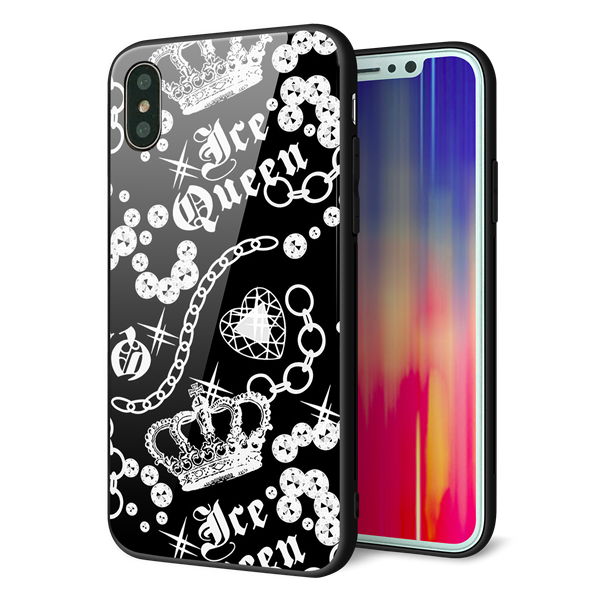 iPhone XS 強化ガラス&TPUスマホケース ガラプリ【187 ゴージャス クラウン】