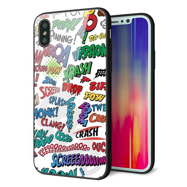 iPhone XS 強化ガラス&TPUスマホケース ガラプリ【271 アメリカン キャッチコピー】