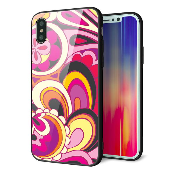 iPhone XS 強化ガラス&TPUスマホケース ガラプリ【586 ブローアップカラー】