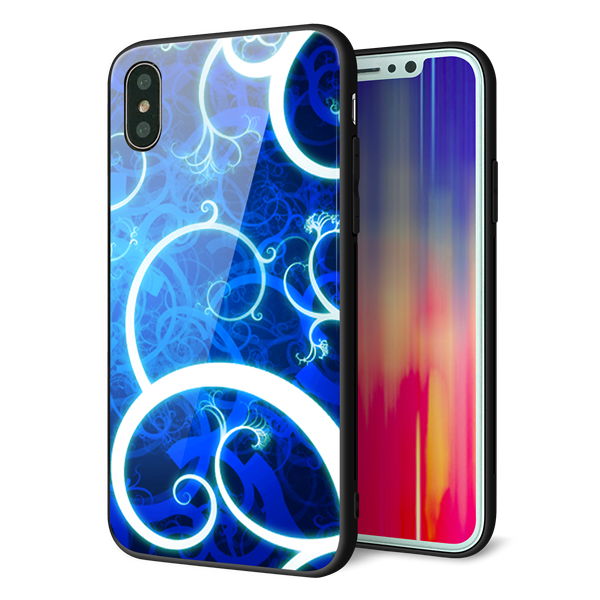 iPhone XS 強化ガラス&TPUスマホケース ガラプリ【EK850 神秘の草】