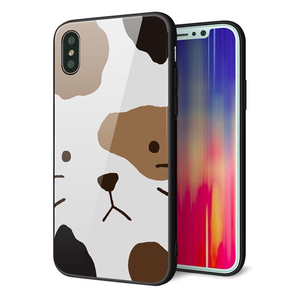 iPhone XS 強化ガラス&TPUスマホケース ガラプリ【IA801 みけ】